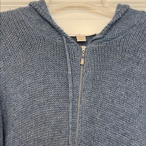 Boston Proper Heather Blue Hooded Cardigan